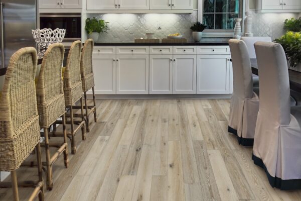 white kitchen modern multi color European oak dm flooring cambria modern craftsman