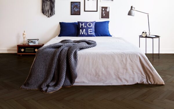 herringbone dark european oak hardwood bedroom dm flooring artisan home