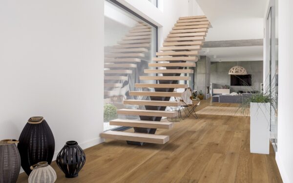 Floating staircase european oak dm flooring soleil genese